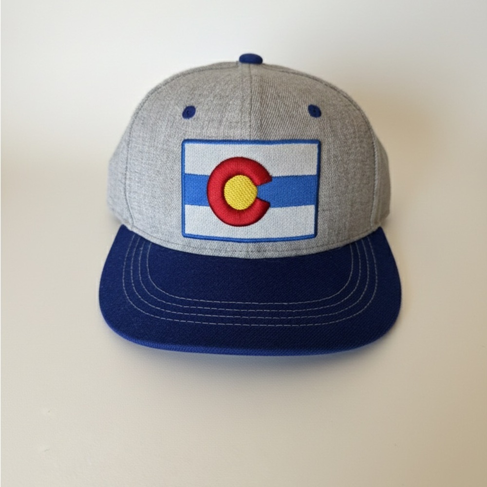 Colorado State Flag Snapback Hat - Heather Gray & Royal Blue